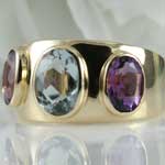 Amethyst Blue Topaz Gold Ring