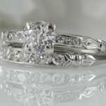 Estate Diamond Platinum Wedding Set