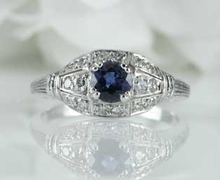 Art Deco Platinum Engagement Ring
