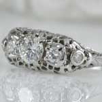 Filigree Five Diamond Wedding Ring