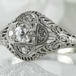 1920s Diamond Filigree Engagement Ring
