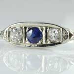Old Mine Engagement Sapphire Ring
