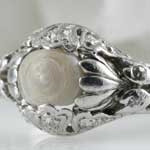 Antique Platinum Ring Mounting Pearl