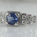 Sapphire Diamond Platinum Engagement Ring