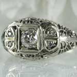 Diamond Filigree Engagement Ring