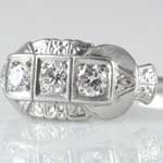 Platinum Three Diamond Wedding Ring