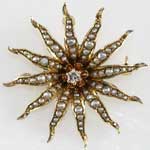 Antique Sunburst Pendant Brooch
