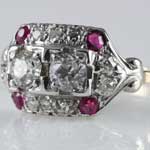 Estate Ruby Diamond Wedding Ring
