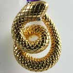 Coiled Gold Snake Pendant