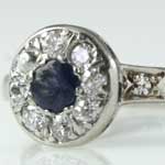 Blue Sapphire Diamond Engagement Ring