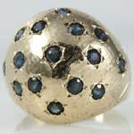 Sapphire Dome Gold Ring