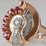 1940s Ruby Diamond Ring