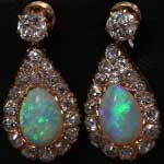 Antique Opal Diamond Earrings