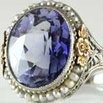 Vintage Violet Sapphire Filigree Ring
