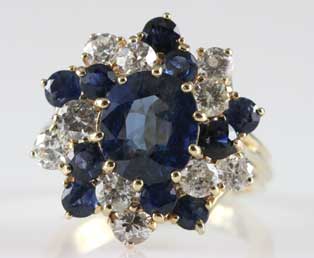 Estate Sapphire Diamond Dinner Ring