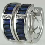 Vintage Blue Sapphire Gold Earrings