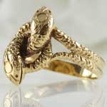 Intertwined Gold Snake Ring