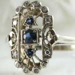 Vintage Long Sapphire Ring