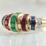 Vintage Multi Stone Gold Ring