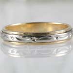 White Yellow Gold Wedding Band