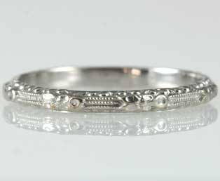 Thin Floral Wedding Band