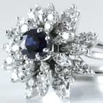 Blue Sapphire Diamond Cocktail Ring