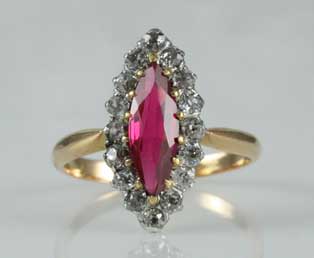 Ruby Diamond Antique Ring