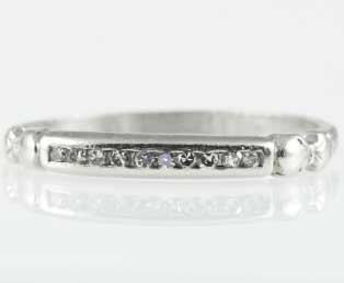 Thin Platinum Diamond Wedding Band