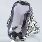 1920s Amethyst Filigree Ring