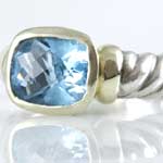 Yurman Blue Topaz Silver Ring