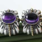 Vintage Amethyst Silver Earrings