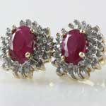 Ruby Diamond Pierced Earrings