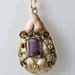Large Amethyst Floral Pendant