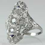 Art Deco Long Cocktail Ring