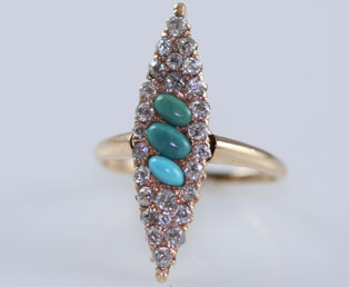 Antique Turquoise Diamond Ring
