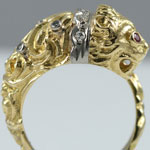 Gold Lion Head Ring