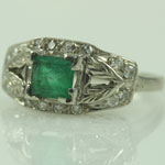 Antique Emerald Diamond Ring
