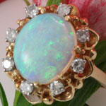 Colorful Opal Diamond Ring