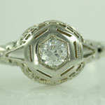 Old European Diamond Filigree Ring
