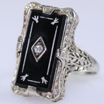 Black Onyx Filigree Ring