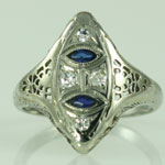 Deco Sapphire Diamond Ring