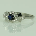 Antique Sapphire Platinum Ring