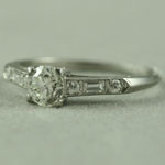 Old Mine Diamond Platinum Ring