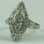Diamond Platinum Antique Ring