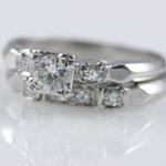 Estate Platinum Diamond Wedding Set