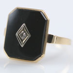 Black Onyx Diamond Ring