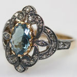 Edwardian Aquamarine Diamond Ring