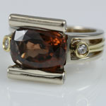 Brown Topaz Diamond Ring