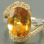 Dark Citrine Diamond Ring