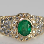 Natural Colombian Emerald Diamond Ring